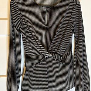 Striped Black and White Women's Top